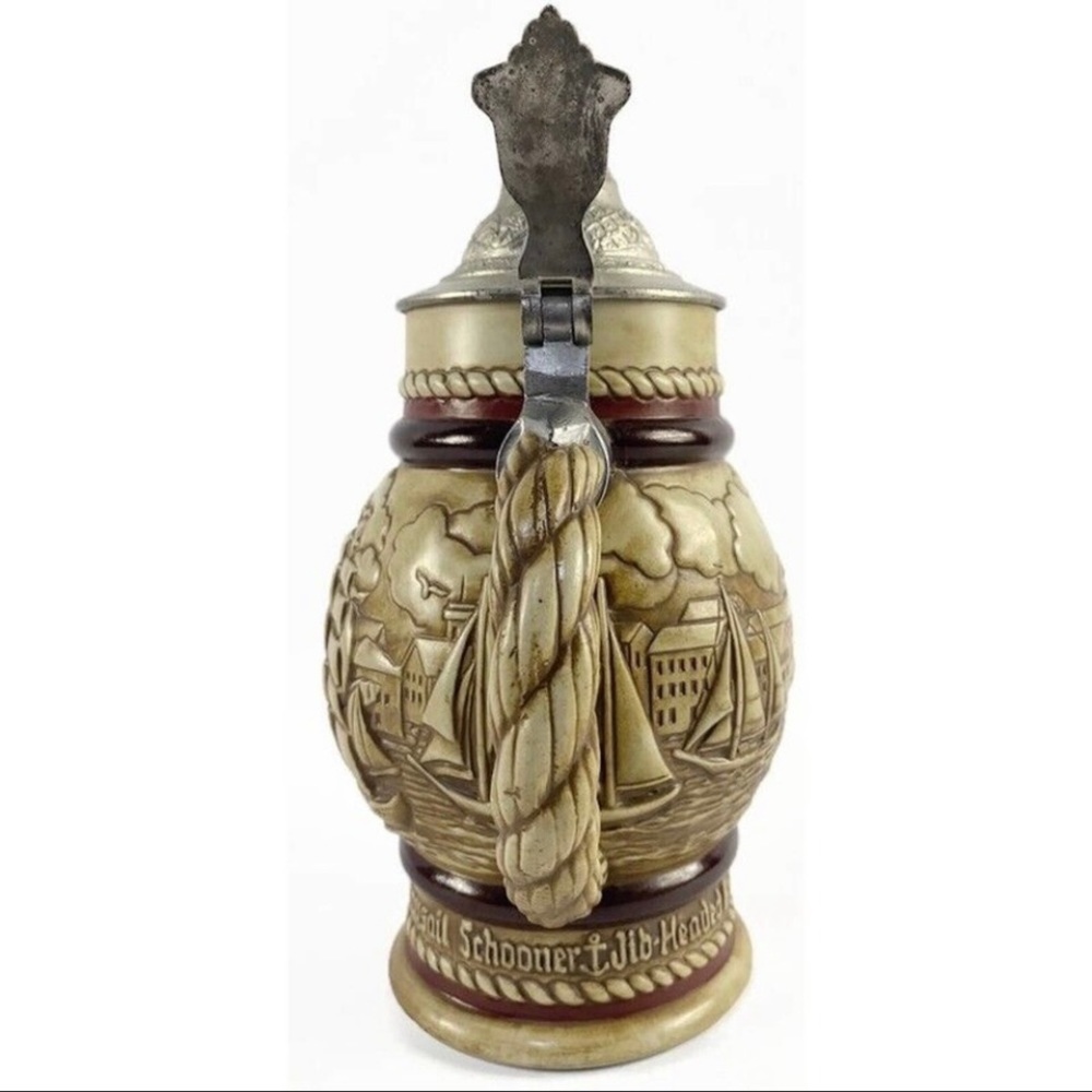 Pirate Pewter Lid Tall-Ships B eer Stein Vintage Nautical Avon Collector Edition - Picture 15 of 16